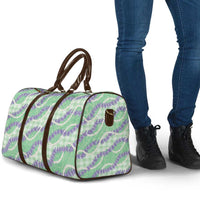 Pastel Green Hawaii Palaka Honohono Pikake Travel Bag Hawaiian Orchid Lei Polynesian Pattern - Polynesian Pride