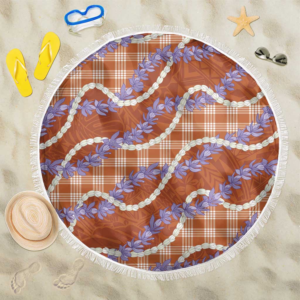 Orange Hawaii Palaka Honohono Pikake Beach Blanket Hawaiian Orchid Lei Polynesian Pattern LT14 One Size 150cm Orange - Polynesian Pride