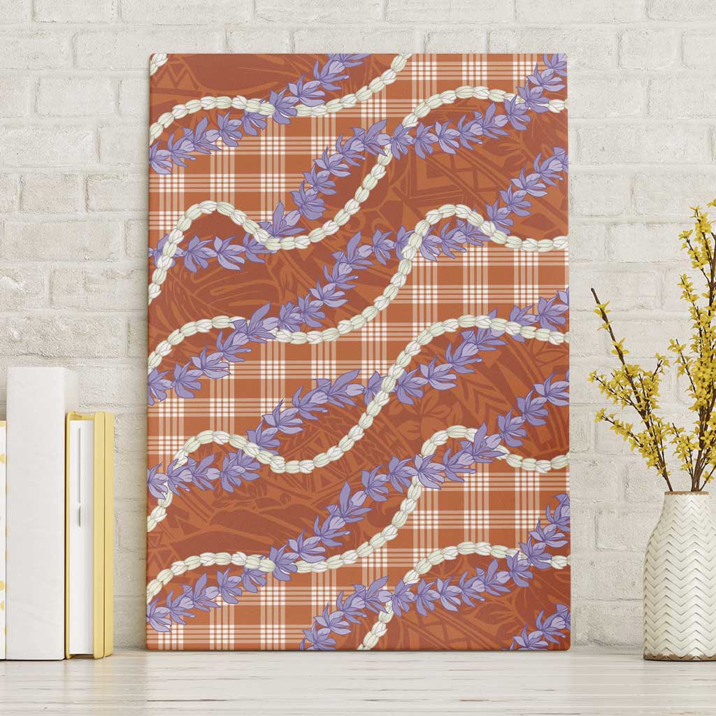 Orange Hawaii Palaka Honohono Pikake Canvas Wall Art Hawaiian Orchid Lei Polynesian Pattern LT14 Without Frame Orange - Polynesian Pride