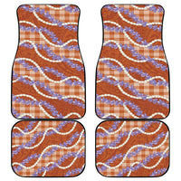 Orange Hawaii Palaka Honohono Pikake Car Mats Hawaiian Orchid Lei Polynesian Pattern - Polynesian Pride