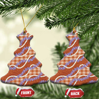 Orange Hawaii Palaka Honohono Pikake Ceramic Ornament Hawaiian Orchid Lei Polynesian Pattern - Polynesian Pride