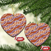 Orange Hawaii Palaka Honohono Pikake Ceramic Ornament Hawaiian Orchid Lei Polynesian Pattern - Polynesian Pride