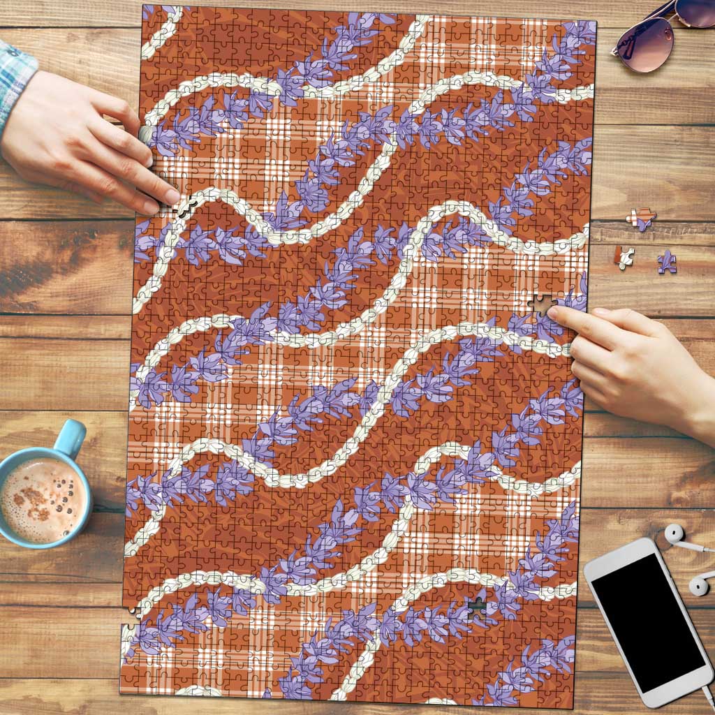 Orange Hawaii Palaka Honohono Pikake Puzzle Hawaiian Orchid Lei Polynesian Pattern LT14 Orange - Polynesian Pride