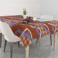 Orange Hawaii Palaka Honohono Pikake Tablecloth Hawaiian Orchid Lei Polynesian Pattern - Polynesian Pride