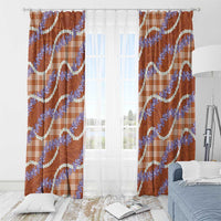 Orange Hawaii Palaka Honohono Pikake Window Curtain Hawaiian Orchid Lei Polynesian Pattern - Polynesian Pride