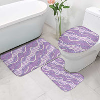 Purple Hawaii Palaka Honohono Pikake Bathroom Set Hawaiian Orchid Lei Polynesian Pattern - Polynesian Pride
