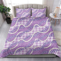 Purple Hawaii Palaka Honohono Pikake Bedding Set Hawaiian Orchid Lei Polynesian Pattern - Polynesian Pride