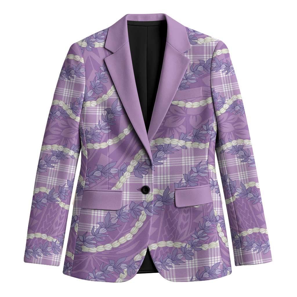 Purple Hawaii Palaka Honohono Pikake Blazer Hawaiian Orchid Lei Polynesian Pattern - Polynesian Pride