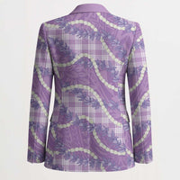 Purple Hawaii Palaka Honohono Pikake Blazer Hawaiian Orchid Lei Polynesian Pattern - Polynesian Pride