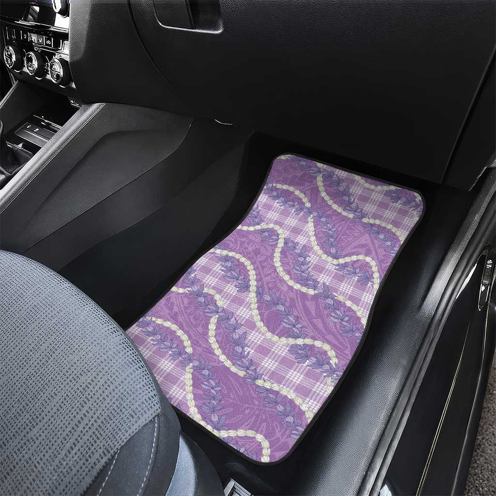 Purple Hawaii Palaka Honohono Pikake Car Mats Hawaiian Orchid Lei Polynesian Pattern - Polynesian Pride