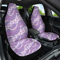Purple Hawaii Palaka Honohono Pikake Car Seat Cover Hawaiian Orchid Lei Polynesian Pattern - Polynesian Pride