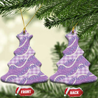 Purple Hawaii Palaka Honohono Pikake Ceramic Ornament Hawaiian Orchid Lei Polynesian Pattern - Polynesian Pride