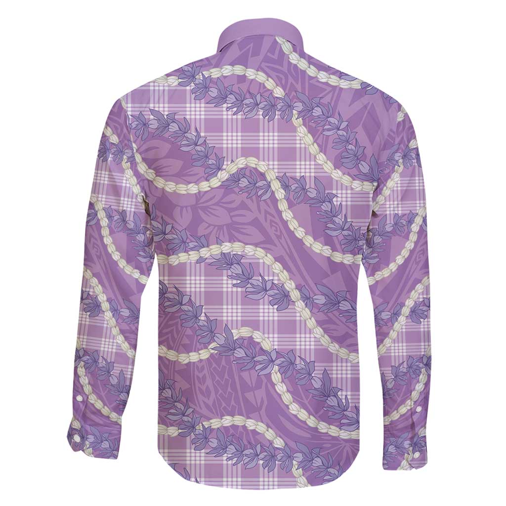 Purple Hawaii Palaka Honohono Pikake Family Matching Tank Maxi Dress and Hawaiian Shirt Hawaiian Orchid Lei Polynesian Pattern - Polynesian Pride