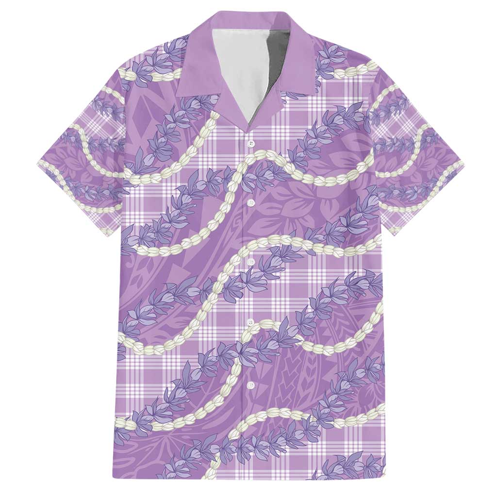 Purple Hawaii Palaka Honohono Pikake Hawaiian Shirt Hawaiian Orchid Lei Polynesian Pattern - Polynesian Pride