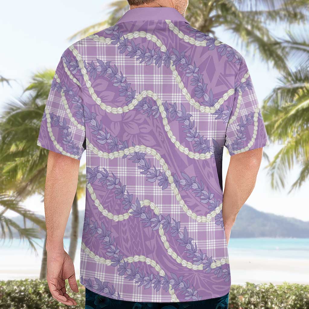 Purple Hawaii Palaka Honohono Pikake Hawaiian Shirt Hawaiian Orchid Lei Polynesian Pattern - Polynesian Pride