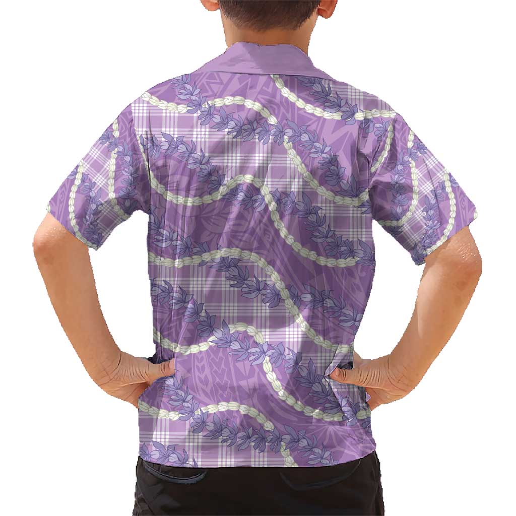 Purple Hawaii Palaka Honohono Pikake Hawaiian Shirt Hawaiian Orchid Lei Polynesian Pattern - Polynesian Pride