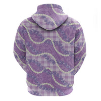 Purple Hawaii Palaka Honohono Pikake Hoodie Hawaiian Orchid Lei Polynesian Pattern - Polynesian Pride