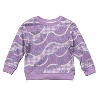 Purple Hawaii Palaka Honohono Pikake Kid Ugly Christmas Sweater Hawaiian Orchid Lei Polynesian Pattern - Polynesian Pride