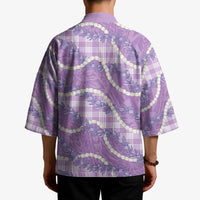 Purple Hawaii Palaka Honohono Pikake Kimono Hawaiian Orchid Lei Polynesian Pattern - Polynesian Pride