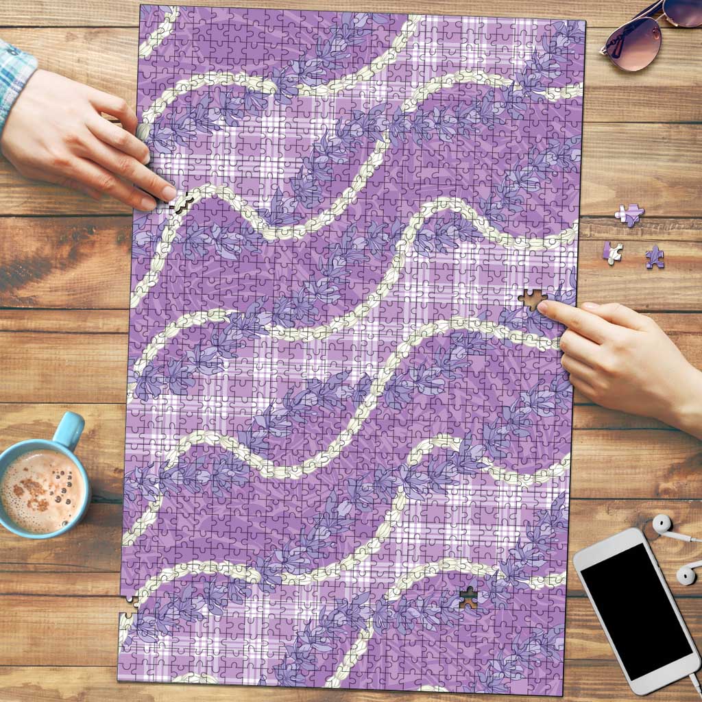 Purple Hawaii Palaka Honohono Pikake Puzzle Hawaiian Orchid Lei Polynesian Pattern LT14 Purple - Polynesian Pride