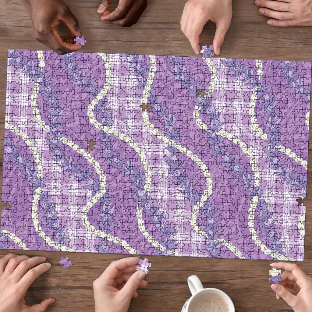 Purple Hawaii Palaka Honohono Pikake Puzzle Hawaiian Orchid Lei Polynesian Pattern - Polynesian Pride