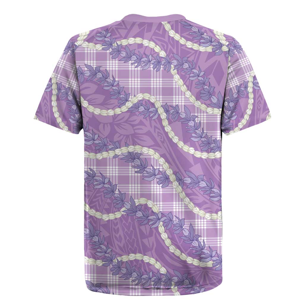 Purple Hawaii Palaka Honohono Pikake Rugby Jersey Hawaiian Orchid Lei Polynesian Pattern - Polynesian Pride
