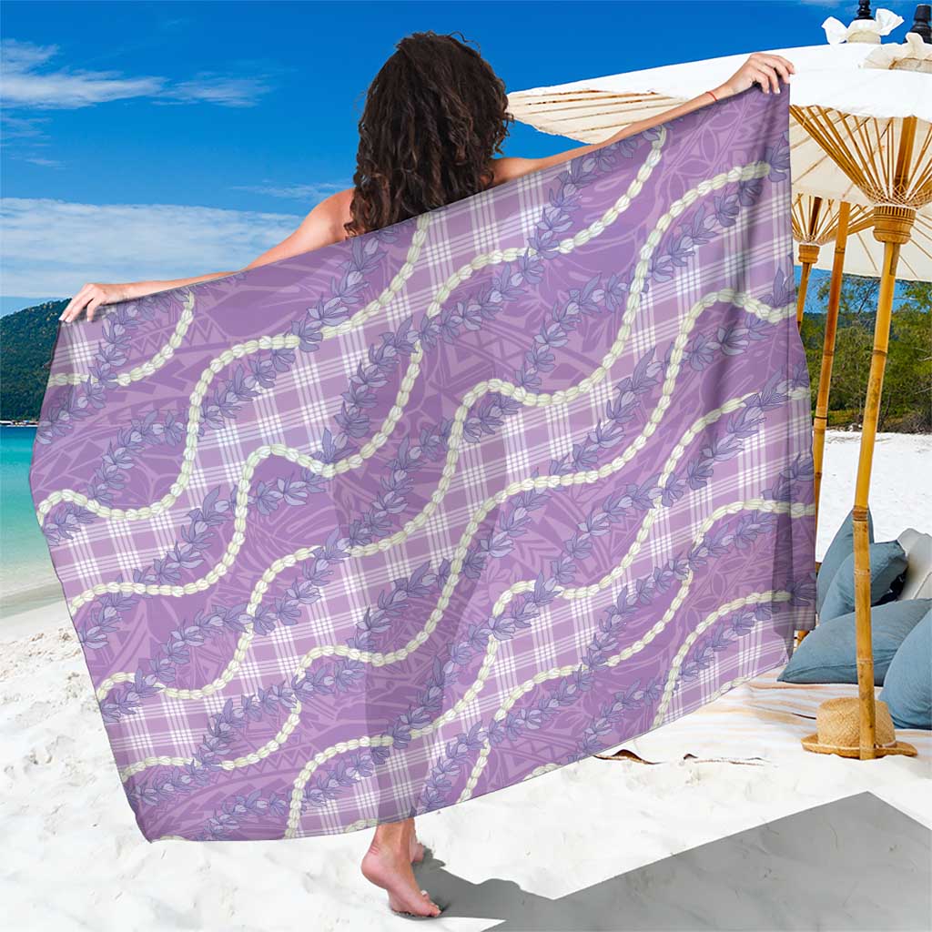 Purple Hawaii Palaka Honohono Pikake Sarong Hawaiian Orchid Lei Polynesian Pattern LT14 One Size 44 x 66 inches Purple - Polynesian Pride