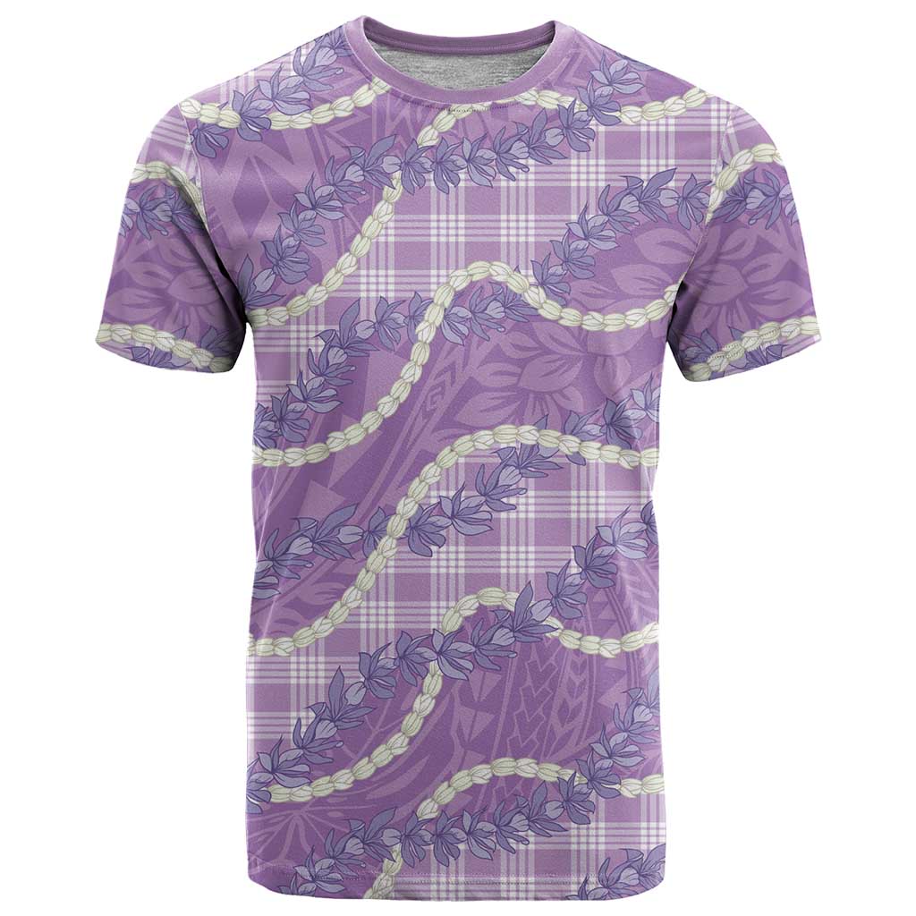 Purple Hawaii Palaka Honohono Pikake T Shirt Hawaiian Orchid Lei Polynesian Pattern - Polynesian Pride