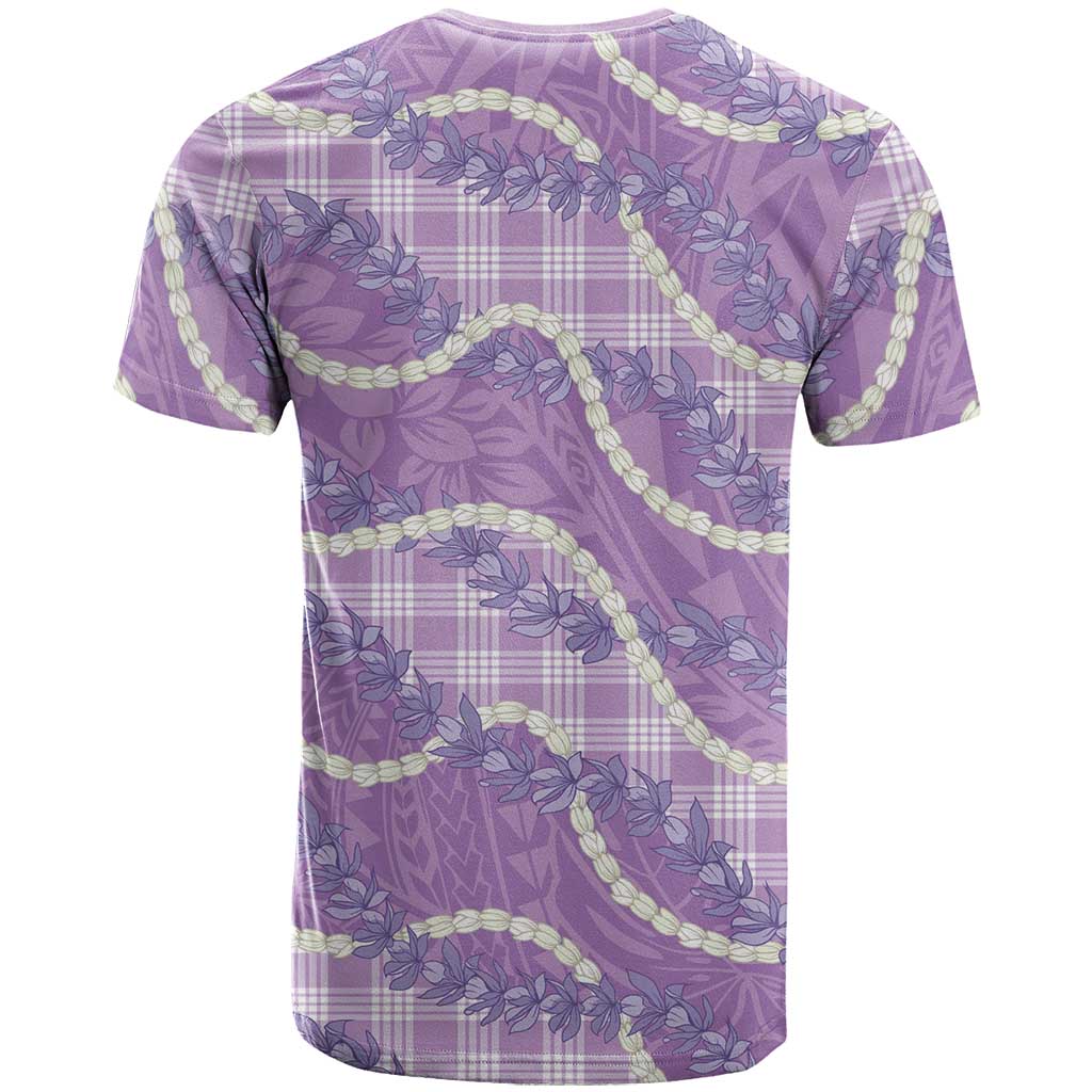 Purple Hawaii Palaka Honohono Pikake T Shirt Hawaiian Orchid Lei Polynesian Pattern - Polynesian Pride