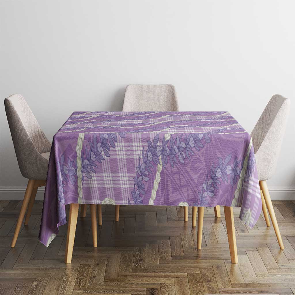Purple Hawaii Palaka Honohono Pikake Tablecloth Hawaiian Orchid Lei Polynesian Pattern - Polynesian Pride