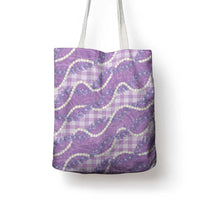Purple Hawaii Palaka Honohono Pikake Tote Bag Hawaiian Orchid Lei Polynesian Pattern - Polynesian Pride