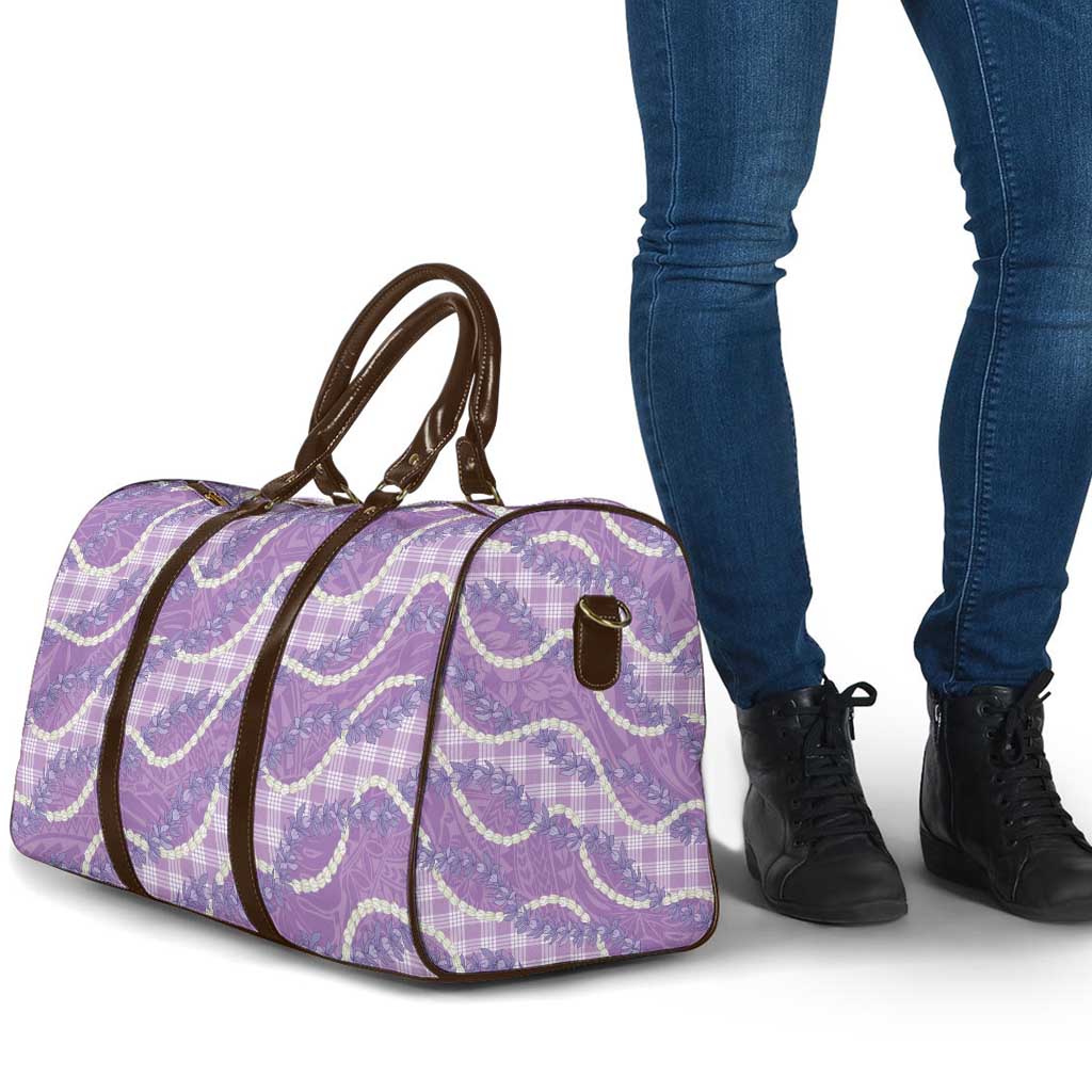 Purple Hawaii Palaka Honohono Pikake Travel Bag Hawaiian Orchid Lei Polynesian Pattern - Polynesian Pride