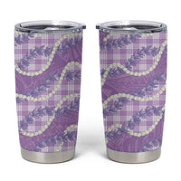 Purple Hawaii Palaka Honohono Pikake Tumbler Cup Hawaiian Orchid Lei Polynesian Pattern - Polynesian Pride