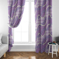 Purple Hawaii Palaka Honohono Pikake Window Curtain Hawaiian Orchid Lei Polynesian Pattern - Polynesian Pride