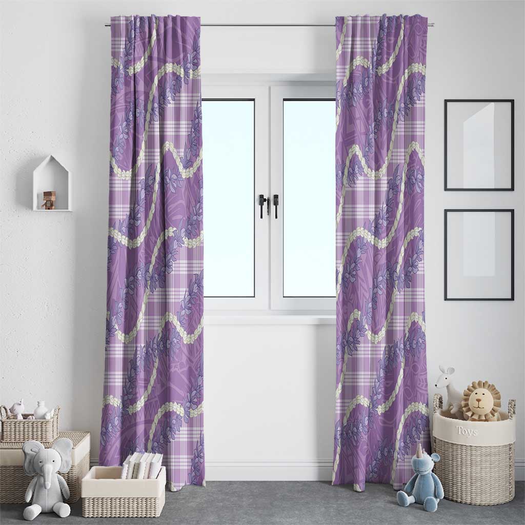 Purple Hawaii Palaka Honohono Pikake Window Curtain Hawaiian Orchid Lei Polynesian Pattern - Polynesian Pride