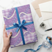 Purple Hawaii Palaka Honohono Pikake Wrapping Paper Hawaiian Orchid Lei Polynesian Pattern - Polynesian Pride