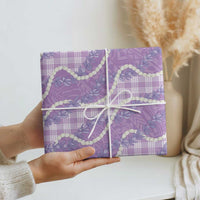 Purple Hawaii Palaka Honohono Pikake Wrapping Paper Hawaiian Orchid Lei Polynesian Pattern - Polynesian Pride