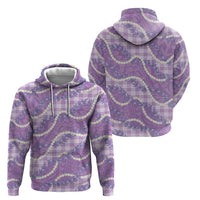 Purple Hawaii Palaka Honohono Pikake Zip Hoodie Hawaiian Orchid Lei Polynesian Pattern - Polynesian Pride