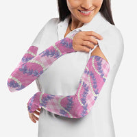 Pink Hawaii Palaka Honohono Pikake Arm Sleeves Hawaiian Orchid Lei Polynesian Pattern - Polynesian Pride