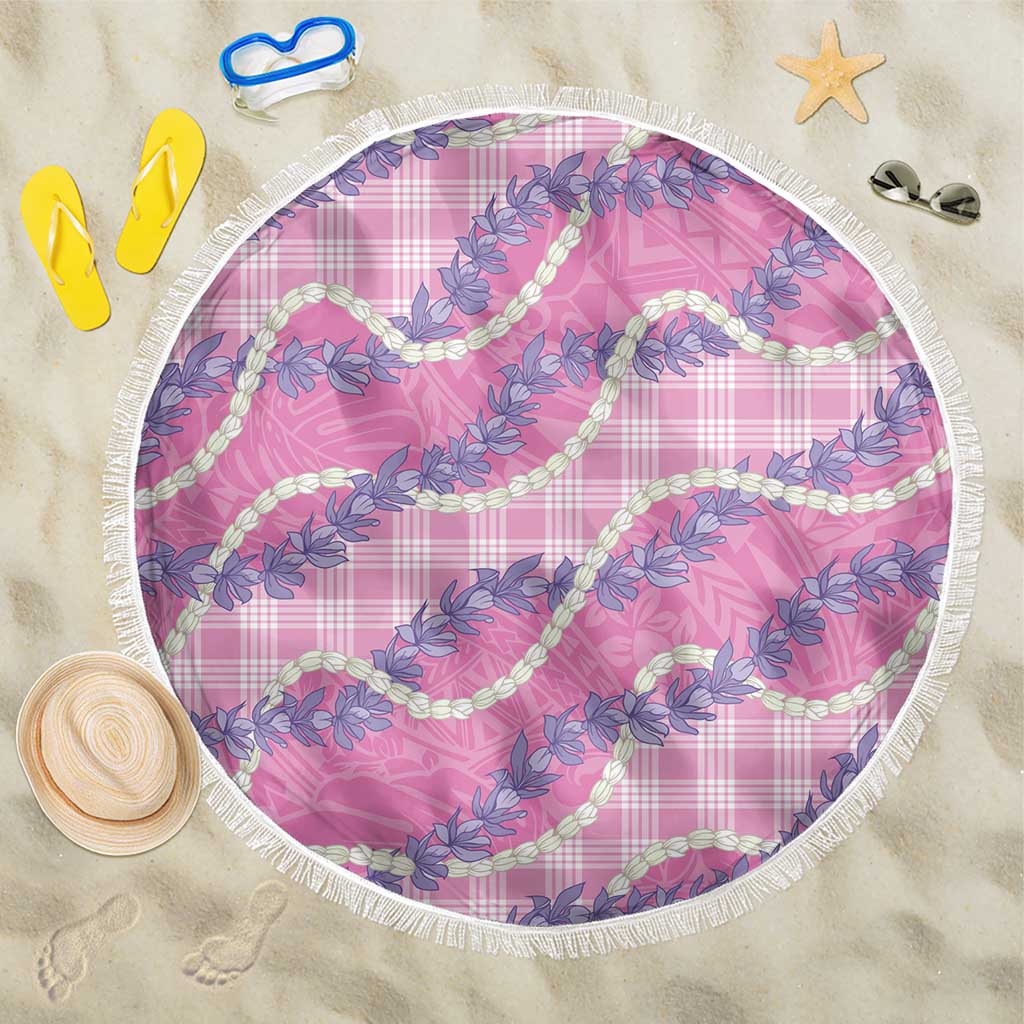 Pink Hawaii Palaka Honohono Pikake Beach Blanket Hawaiian Orchid Lei Polynesian Pattern LT14 One Size 150cm Pink - Polynesian Pride