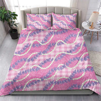 Pink Hawaii Palaka Honohono Pikake Bedding Set Hawaiian Orchid Lei Polynesian Pattern - Polynesian Pride