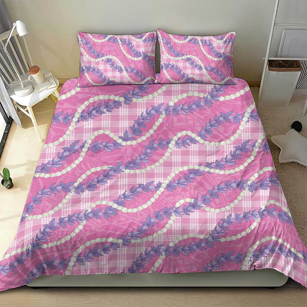 Pink Hawaii Palaka Honohono Pikake Bedding Set Hawaiian Orchid Lei Polynesian Pattern - Polynesian Pride