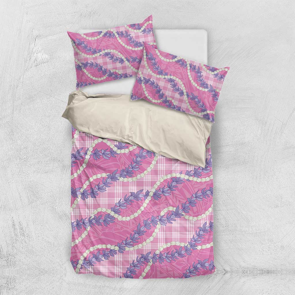 Pink Hawaii Palaka Honohono Pikake Bedding Set Hawaiian Orchid Lei Polynesian Pattern - Polynesian Pride