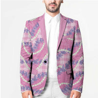 Pink Hawaii Palaka Honohono Pikake Blazer Hawaiian Orchid Lei Polynesian Pattern - Polynesian Pride