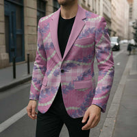 Pink Hawaii Palaka Honohono Pikake Blazer Hawaiian Orchid Lei Polynesian Pattern - Polynesian Pride