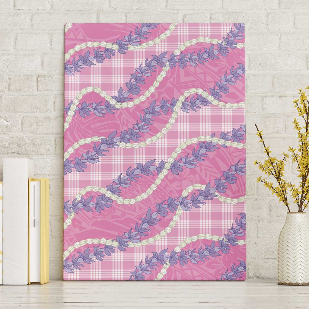 Pink Hawaii Palaka Honohono Pikake Canvas Wall Art Hawaiian Orchid Lei Polynesian Pattern LT14 Without Frame Pink - Polynesian Pride