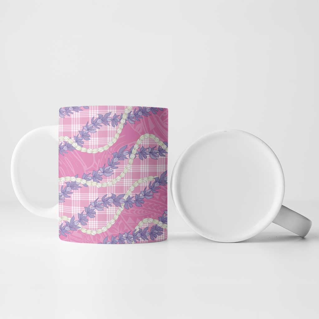 Pink Hawaii Palaka Honohono Pikake Ceramic Mug Hawaiian Orchid Lei Polynesian Pattern - Polynesian Pride