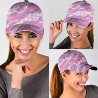 Pink Hawaii Palaka Honohono Pikake Classic Cap Hawaiian Orchid Lei Polynesian Pattern - Polynesian Pride
