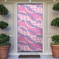 Pink Hawaii Palaka Honohono Pikake Door Cover Hawaiian Orchid Lei Polynesian Pattern - Polynesian Pride