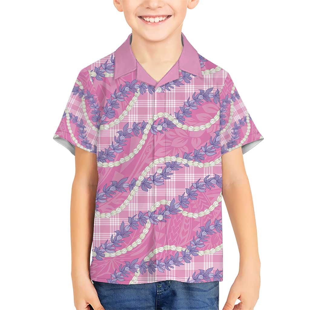 Pink Hawaii Palaka Honohono Pikake Hawaiian Shirt Hawaiian Orchid Lei Polynesian Pattern - Polynesian Pride